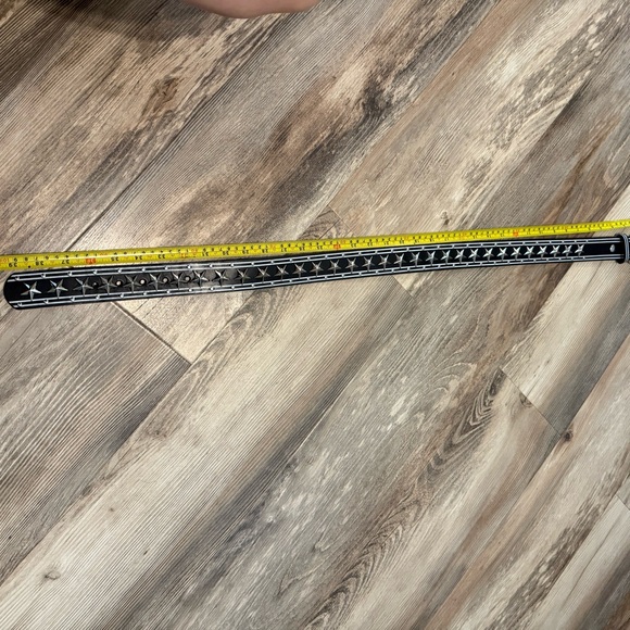 Y2K Black Studded Belt with Silver Stars - Picture 2 of 5